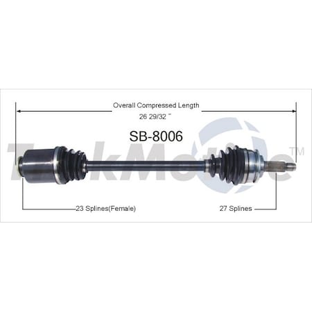 Surtrack Axle Cv Axle Shaft, Sb-8006 SB-8006
